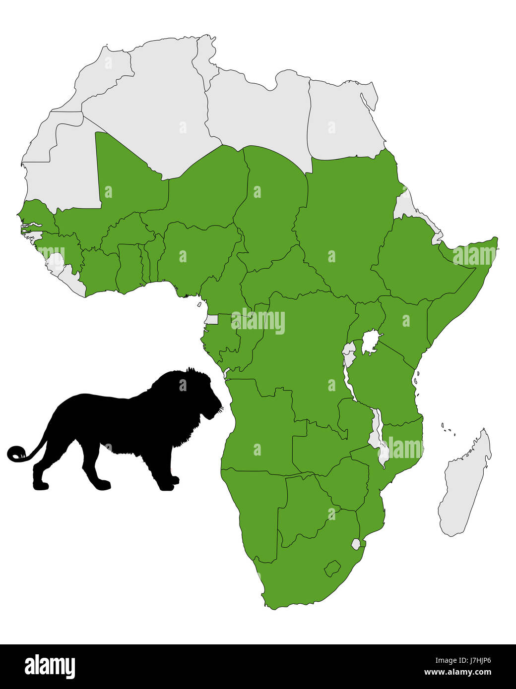 distribution map lion Stock Photo Alamy
