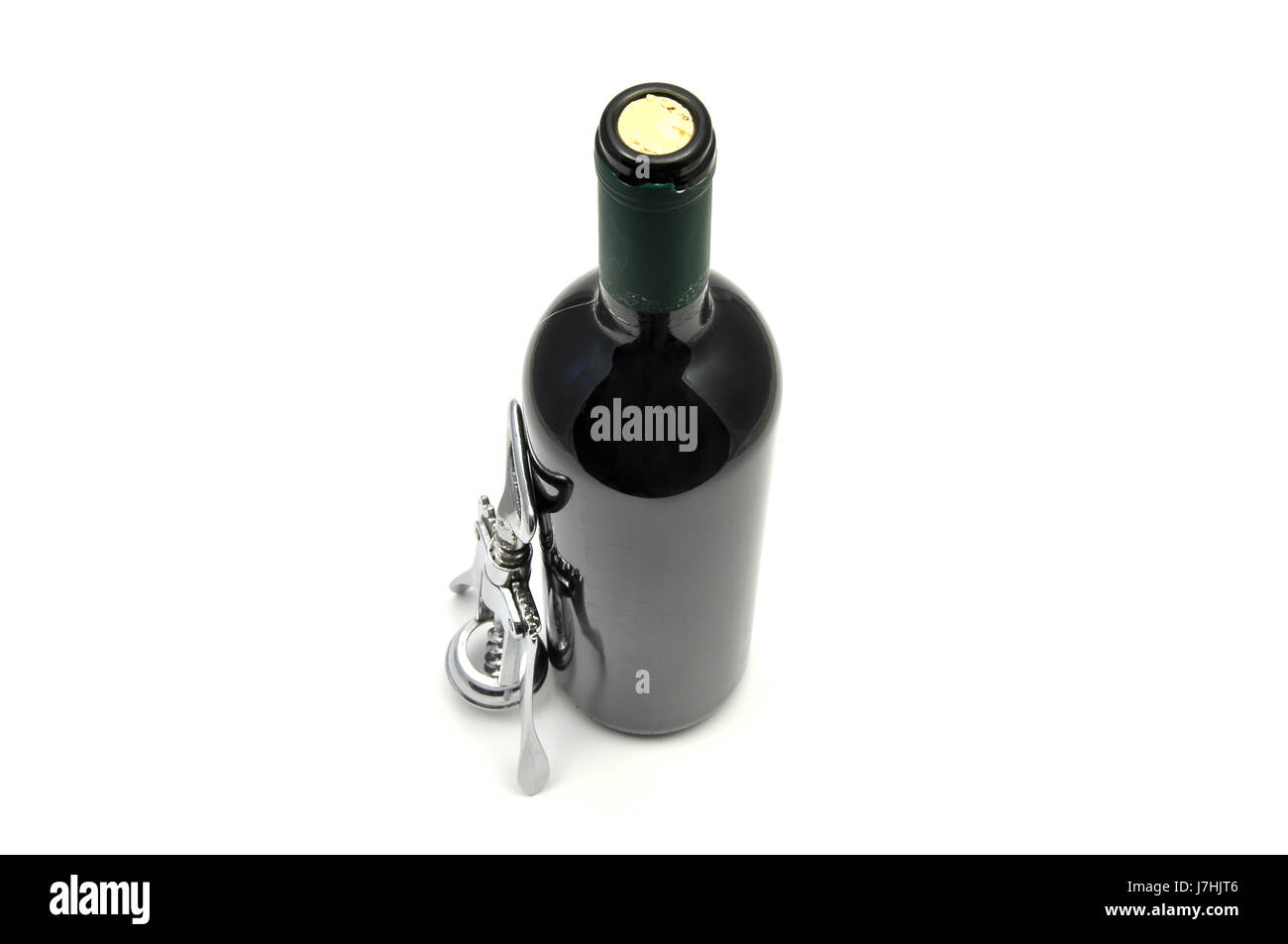 wine and corkscrew Stock Photo
