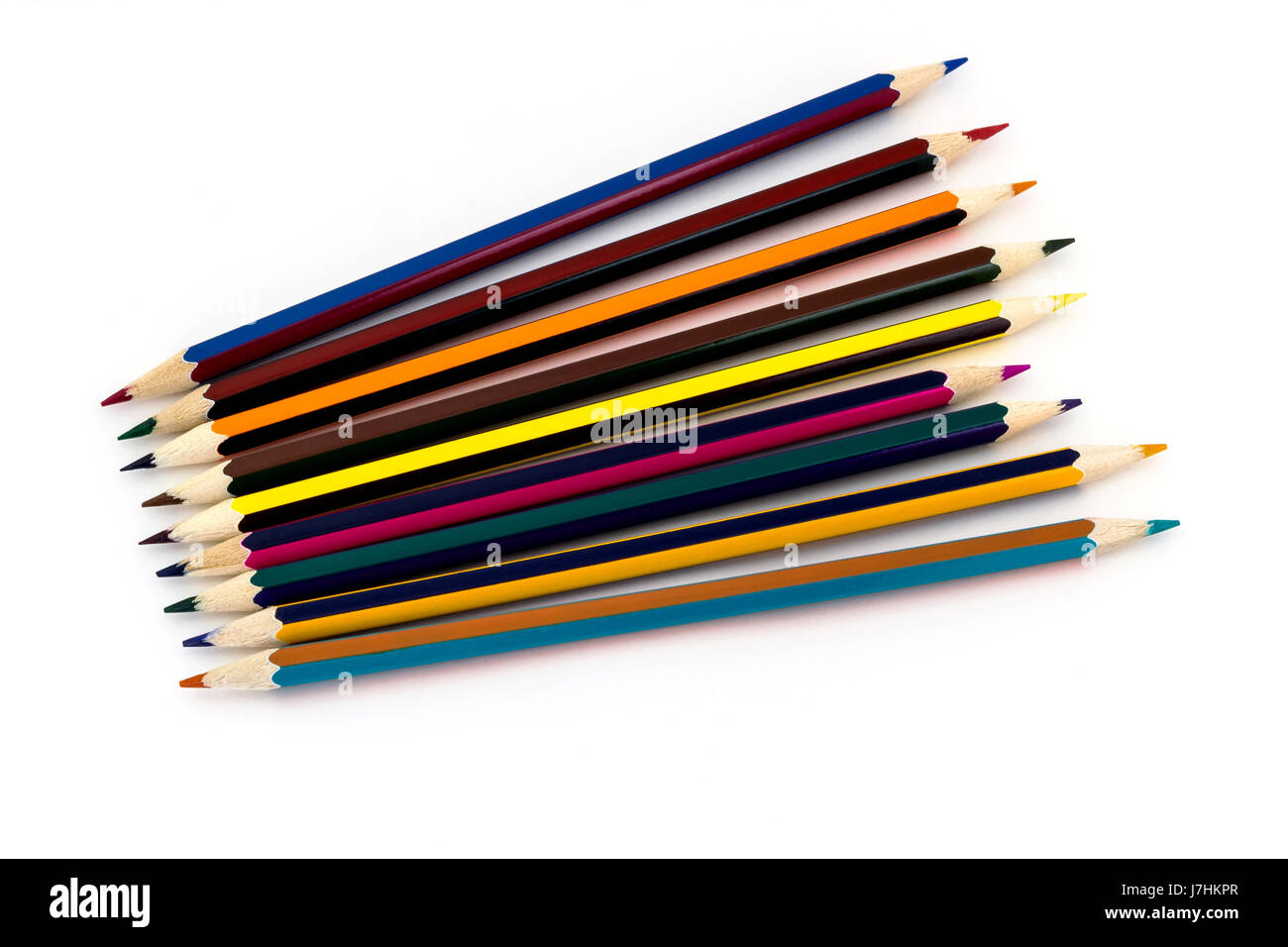 Multicolored pencils isolated on white background Stock Photo