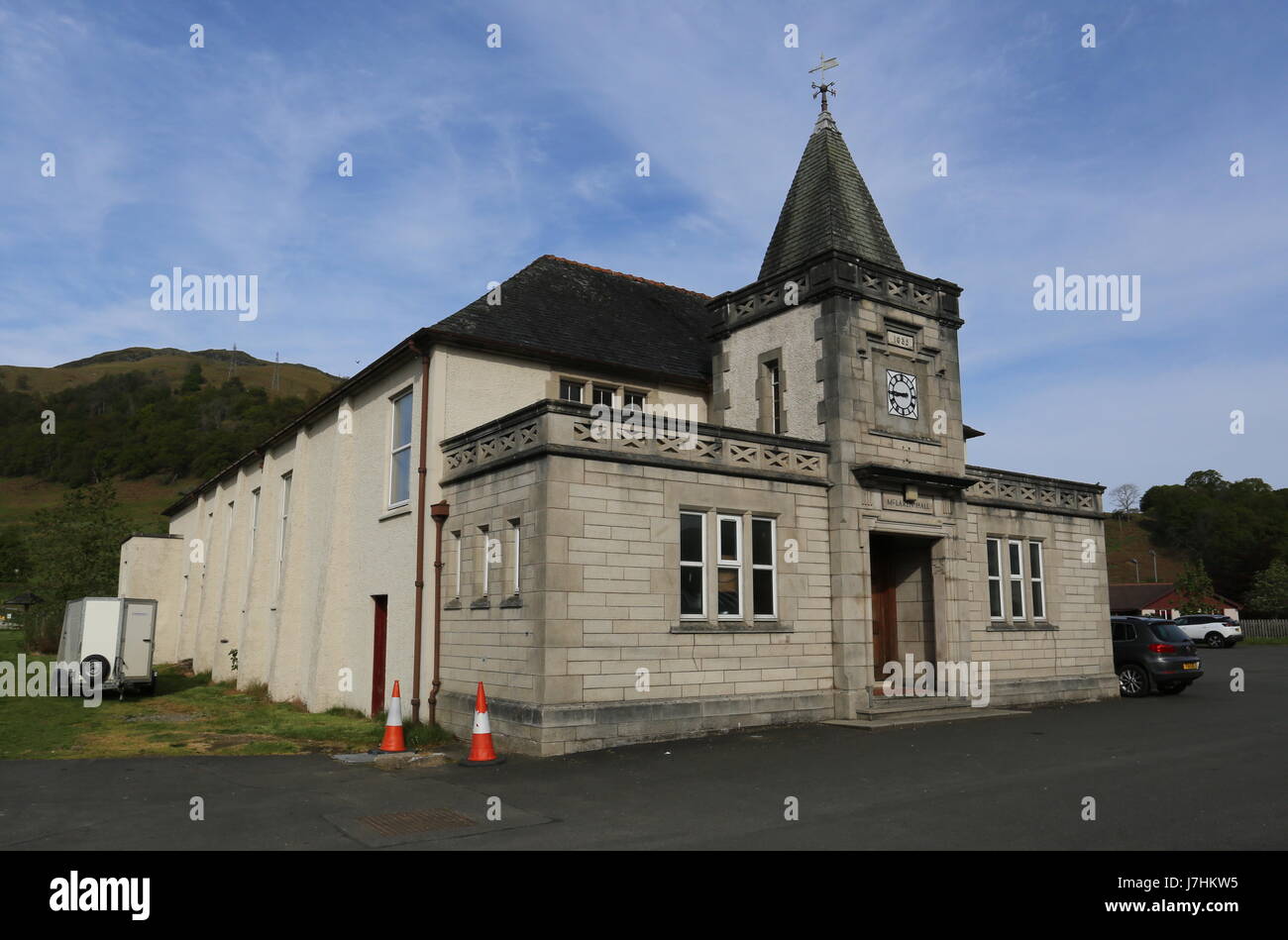 Exterior of Killin village hall Scotland  May 2017 Stock Photo