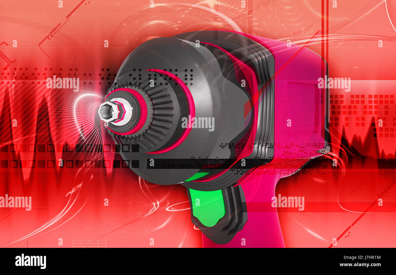 impact tool graphics colour wheel industry repair illustration electric