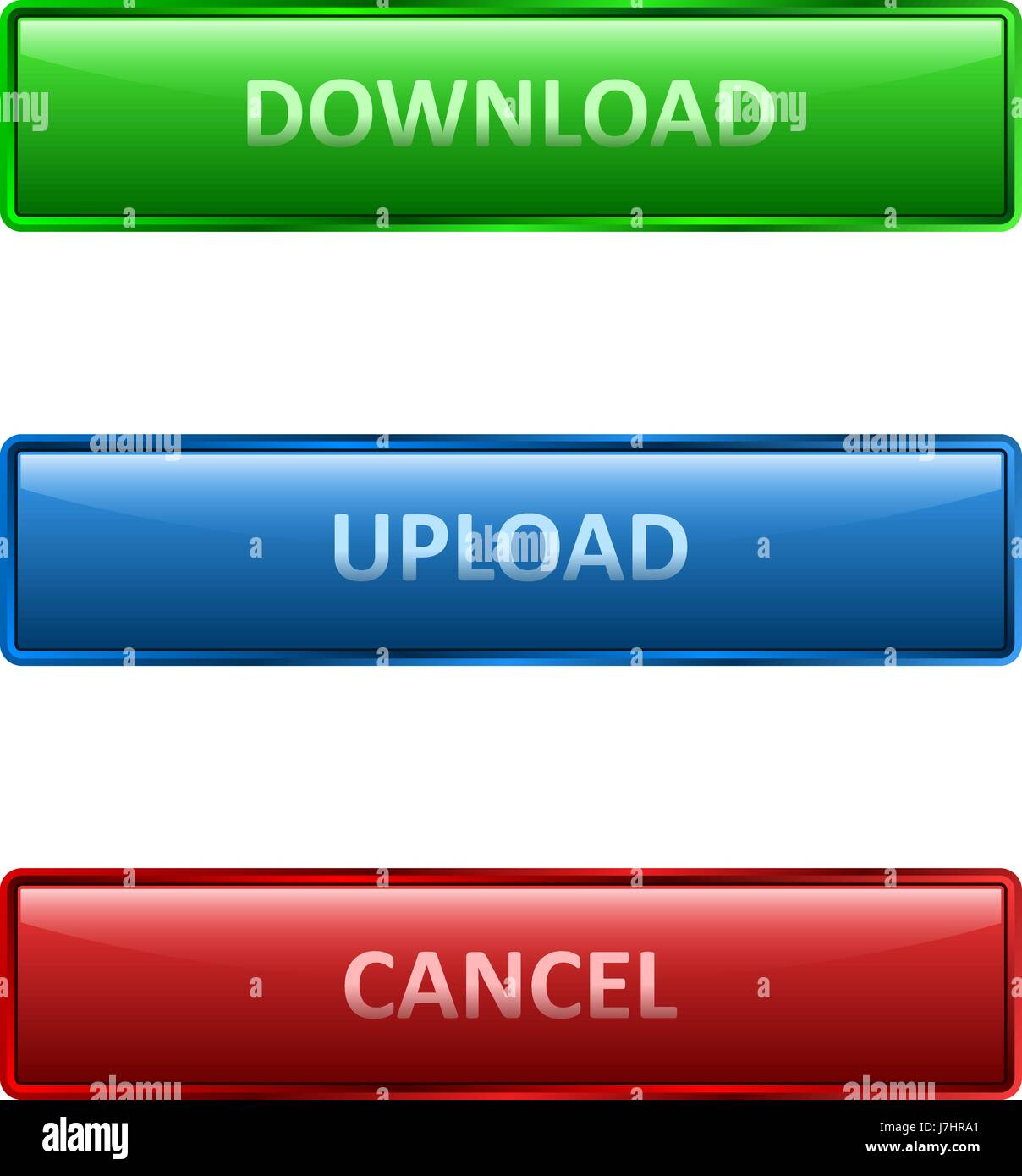 Web buttons set isolated on white background. Stock Vector
