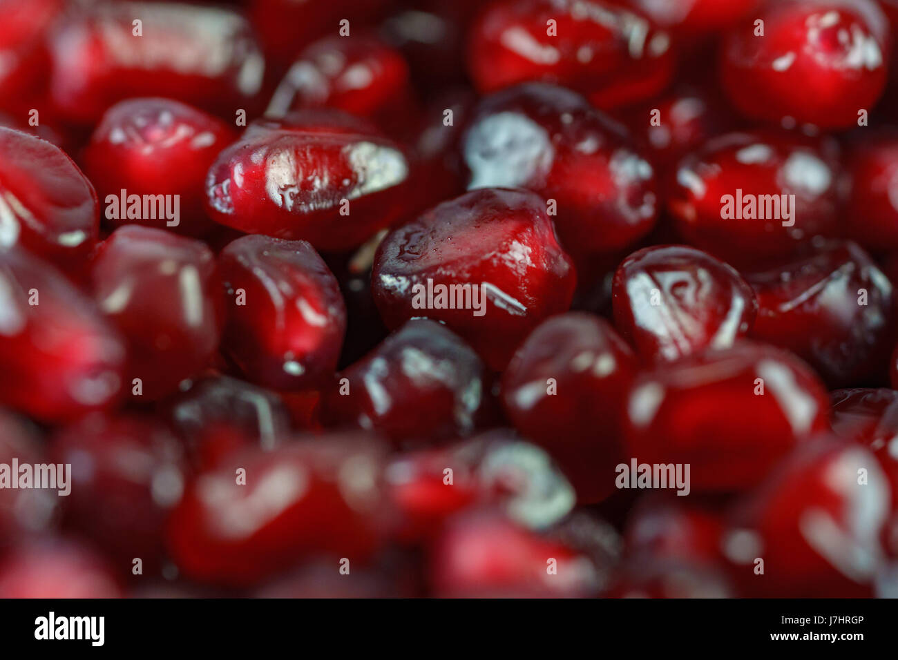 Macro shot of pomegranate seeds Stock Photo