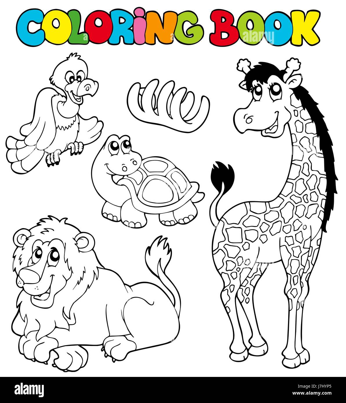 colour animal paint painted colouring book crayon nature laugh laughs laughing Stock Photo