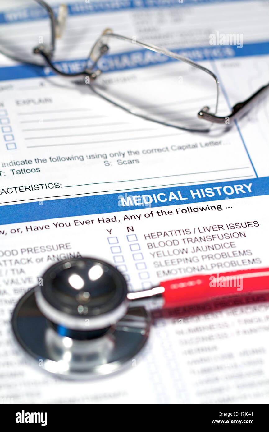 health medicinally medical spectacles glasses eyeglasses history stethoscope Stock Photo Alamy