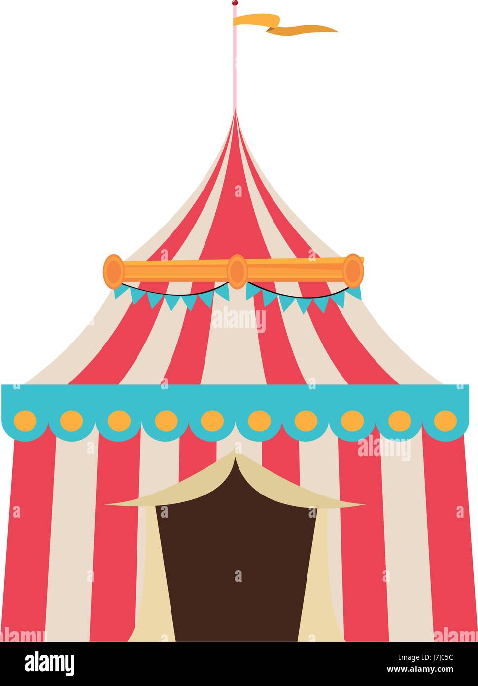 circus tent tops. red and white stripes flag on top Stock Vector Image ...