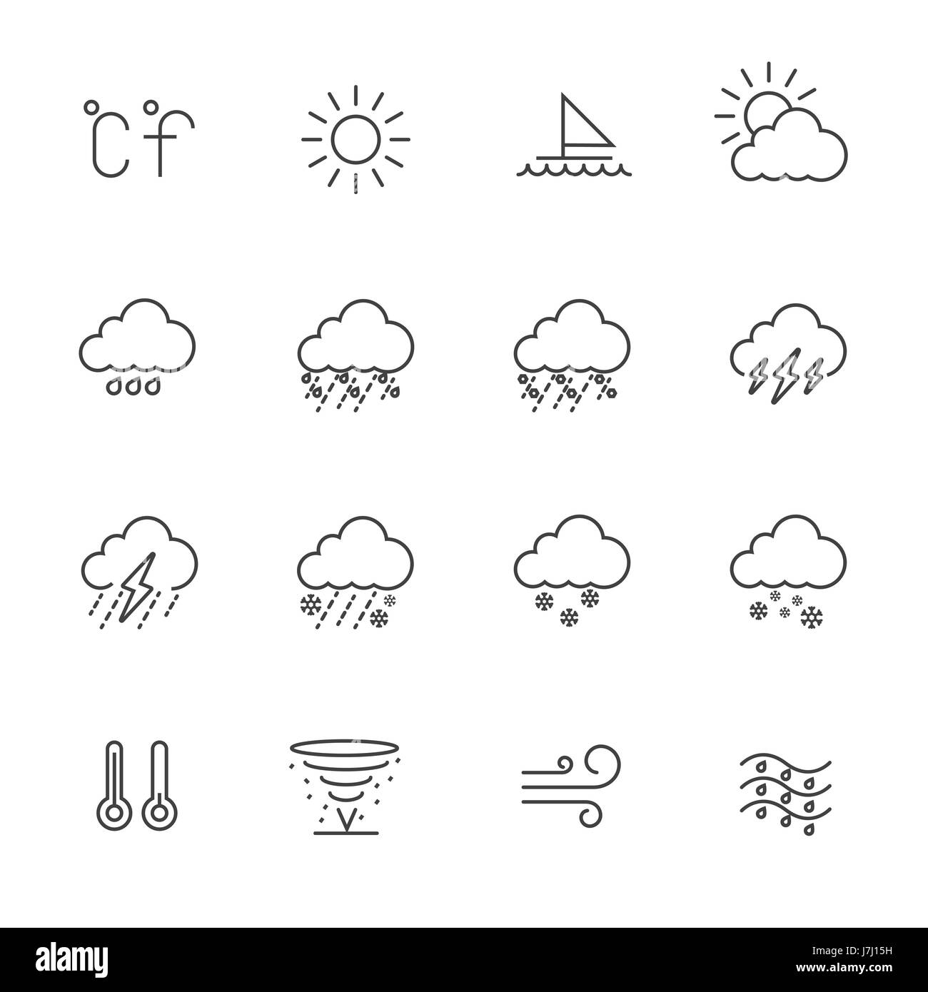 Weather Line Icons Stock Vector Image & Art - Alamy