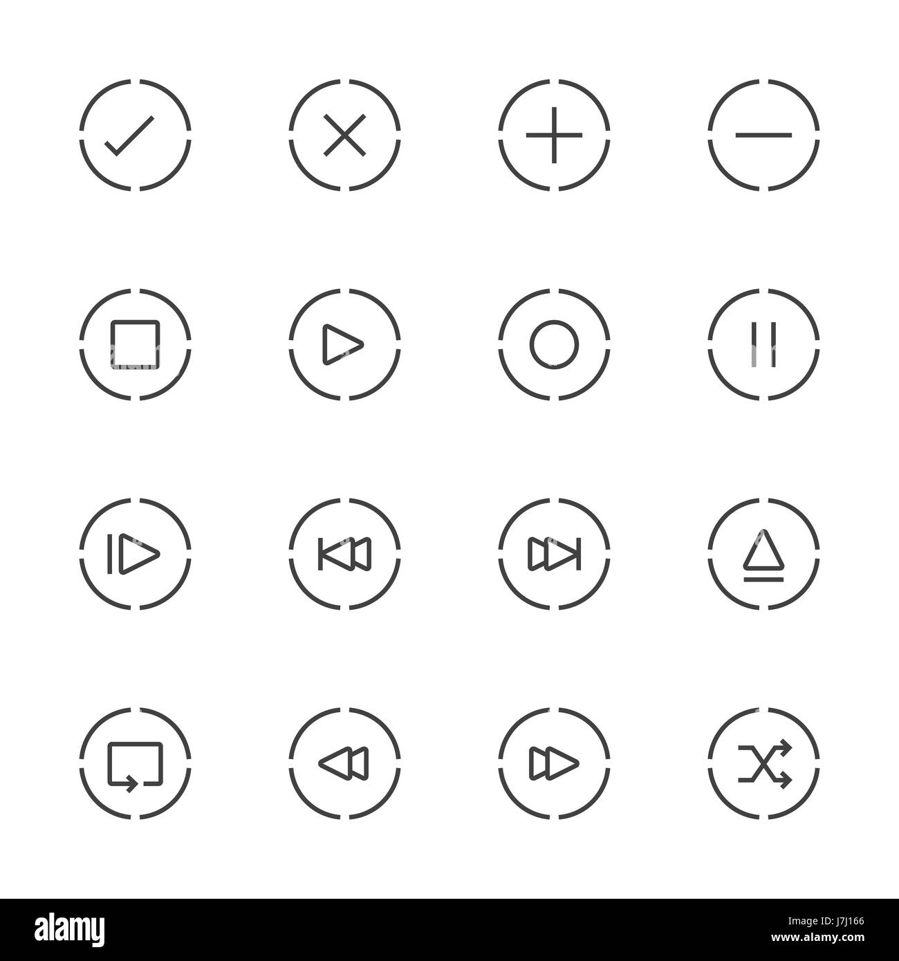Media Player Icons Set. Line Icon Stock Vector Image & Art - Alamy