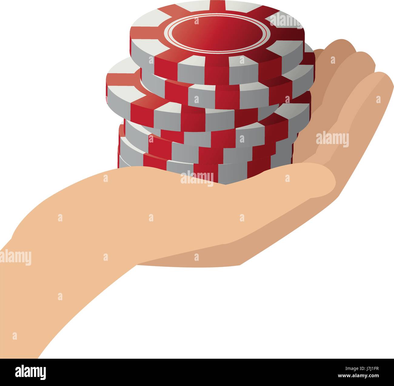 stack poker chips in hand gamble image Stock Vector Image & Art Alamy