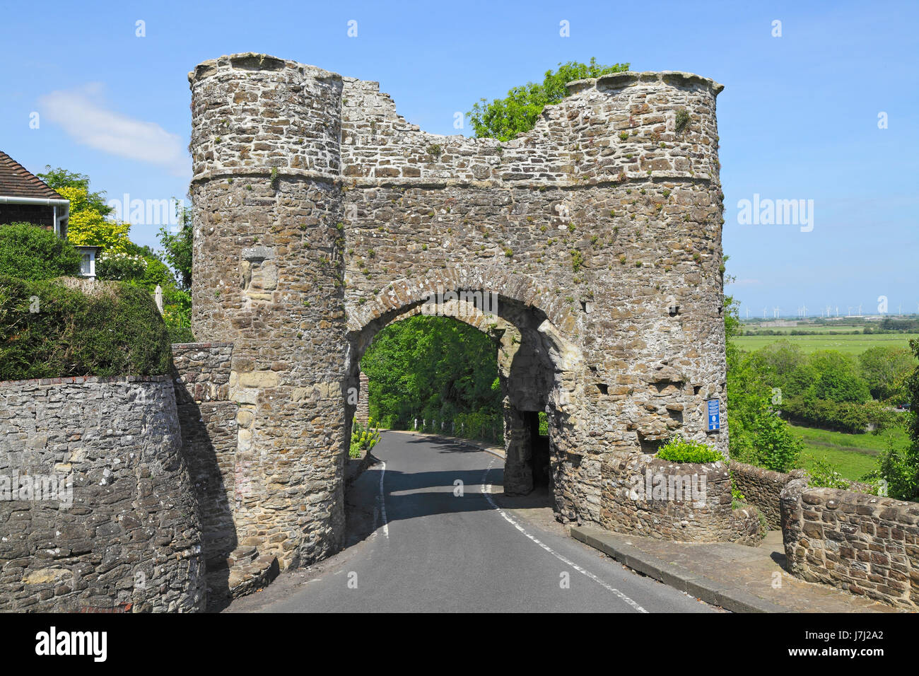 The Strand Gate in Winchelsea, one of the three remaining medieval gateways defending the hill top town, East Sussex, England, UK Stock Photo