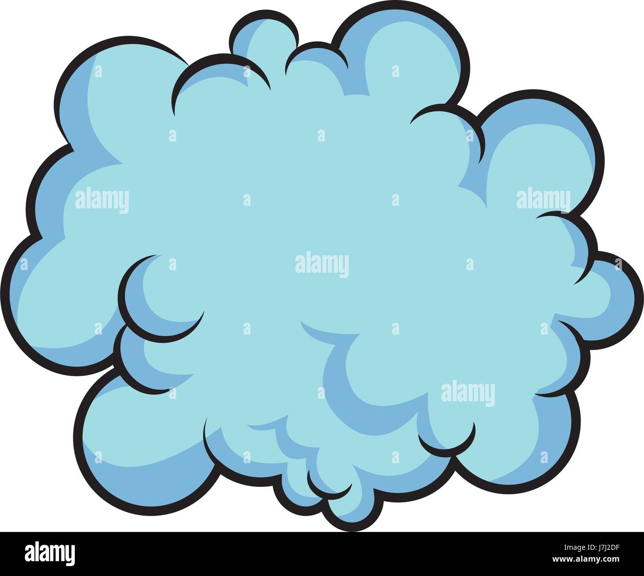 Black Pencil with Reflection Drawing Fluffy Cloud Shaped Think Bubble