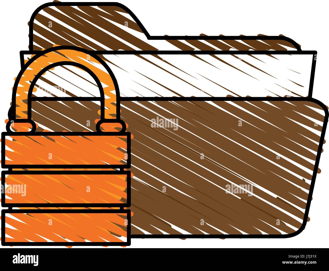orange padlock folder Stock Vector Image & Art - Alamy