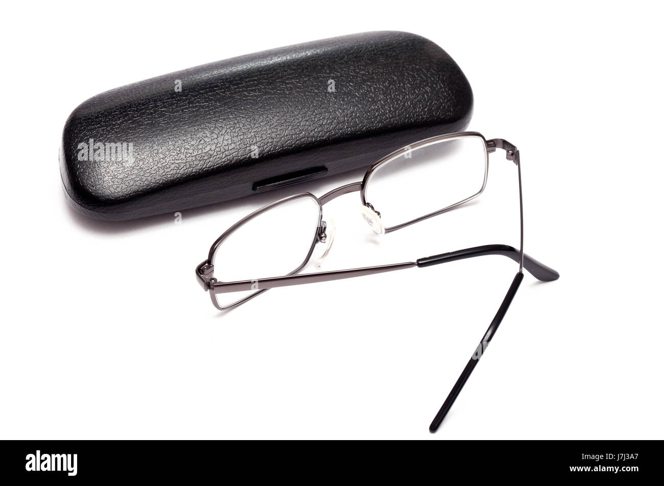 glasses spectacles eyeglasses holder glazier optional fashionable black swarthy Stock Photo