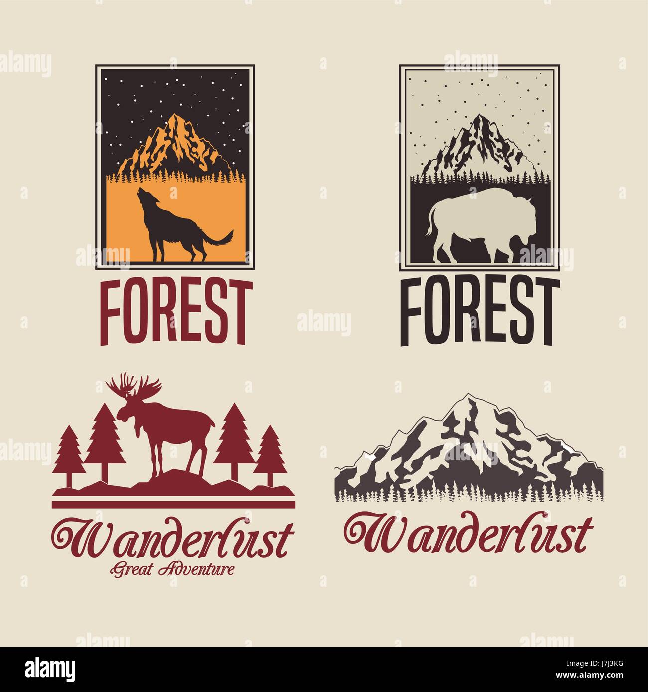 Beige Color Set With Rectangle Frame Logo Forest With Animals Silhouette Wanderlust Stock Vector Image Art Alamy Beige Color Set With Rectangle Frame Logo Forest With Animals Silhouette Wanderlust Stock Vector Image Art Alamy