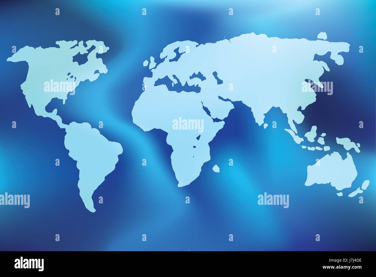 World map silhouette illustration, vector elements with icon. World map white silhouette with deep ocean background Stock Vector