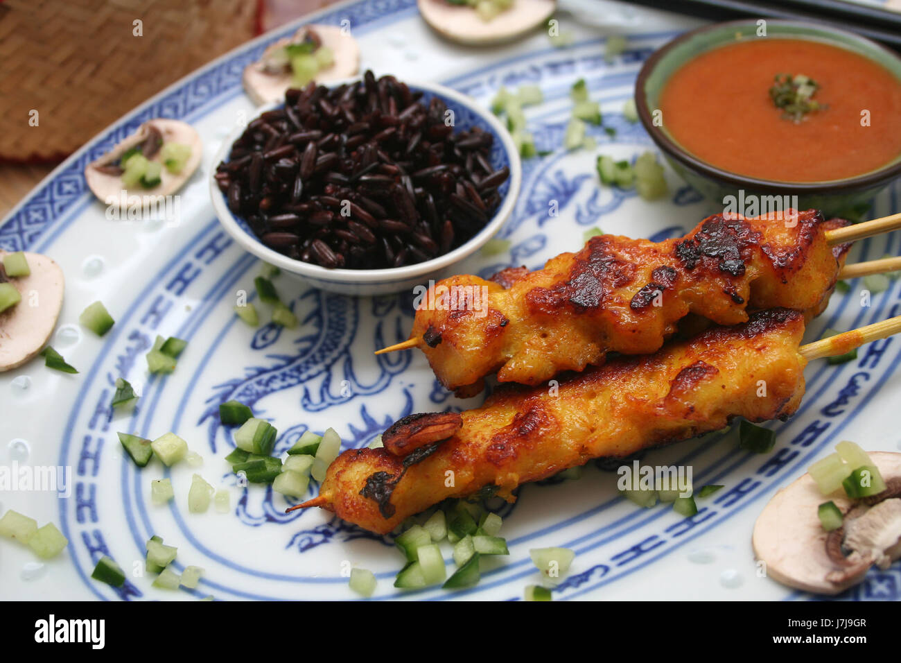 marinade skewer meat restaurant food aliment asia asiatic thailand