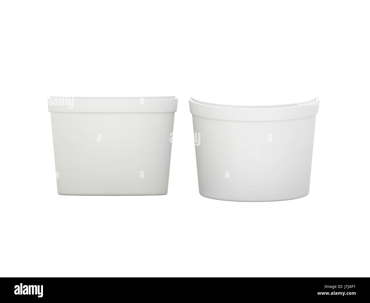White blank short Tub Food Plastic Container with clipping path, Plastic package mock up For