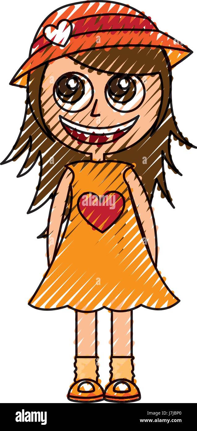 cute little girl character Stock Vector Image & Art - Alamy