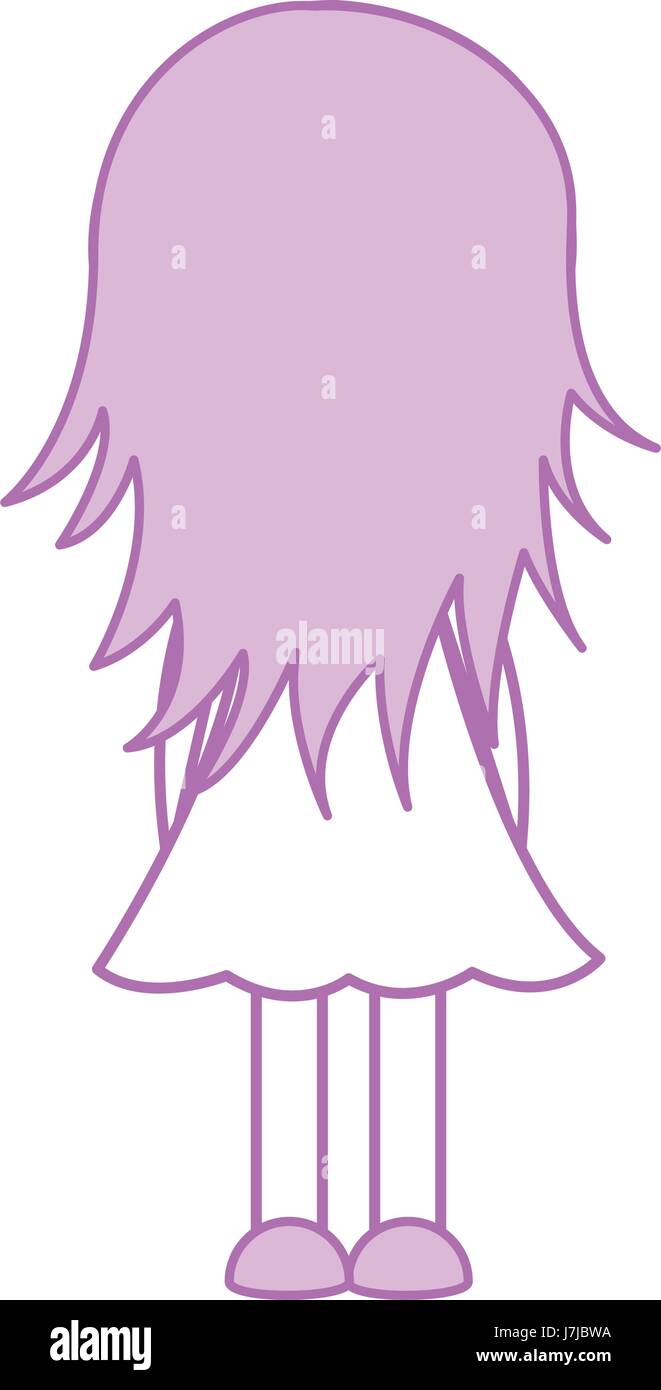 back cute little girl character Stock Vector Image & Art - Alamy