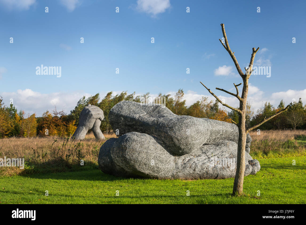 Large pair of feet and hands sculpted by Sophie ryder Stock Photo