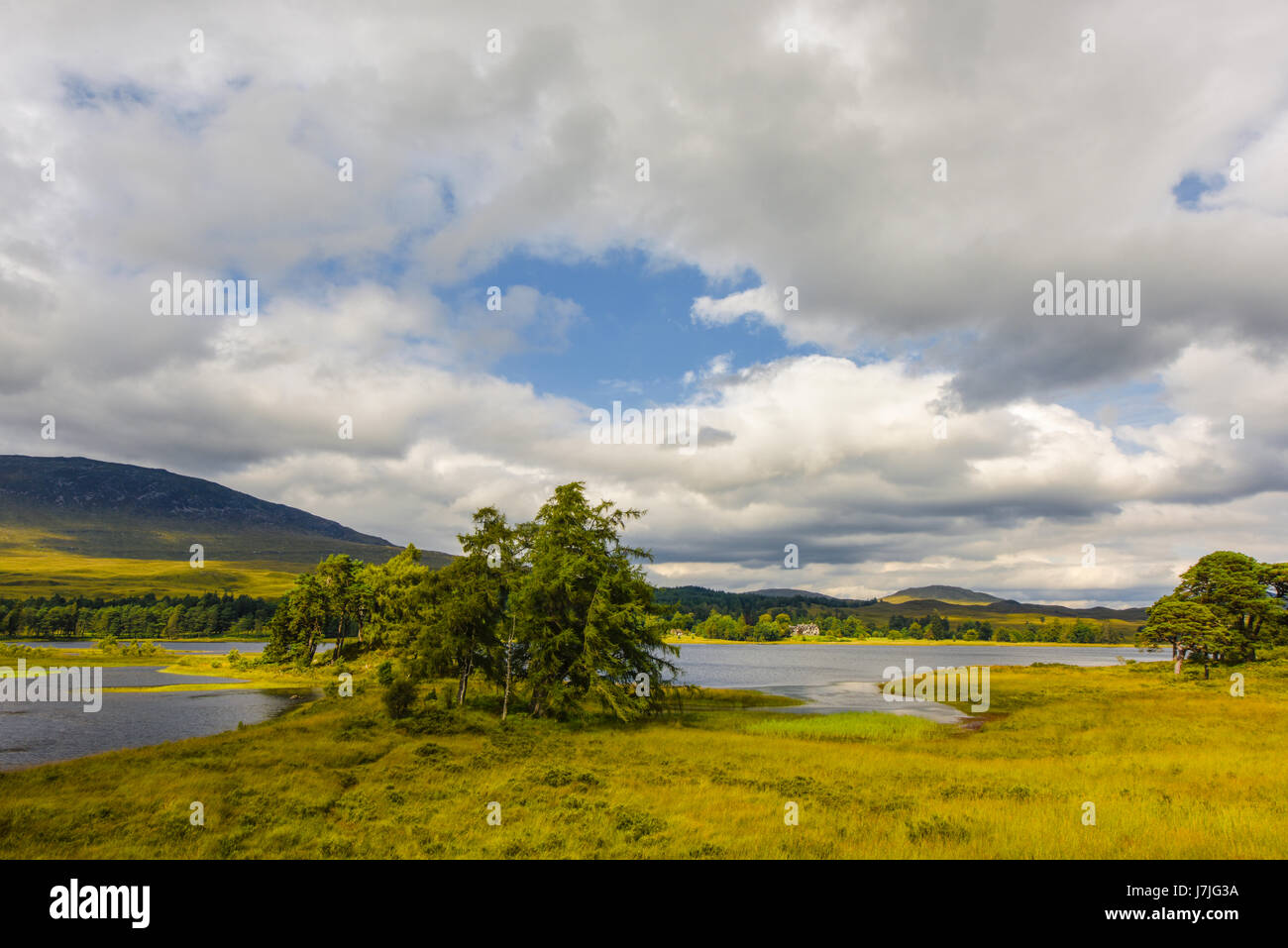 Scottish lake after a thunderstorm. Typical scottish landscape