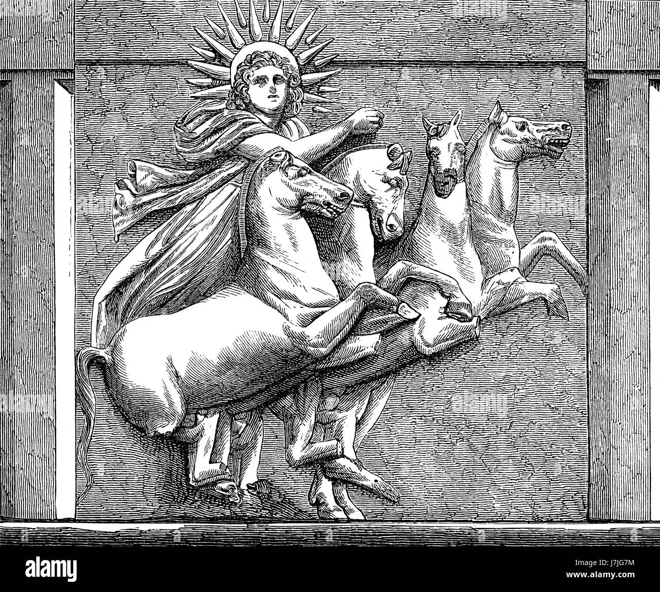 Helios, the god of lightin Greek mythology Stock Photo