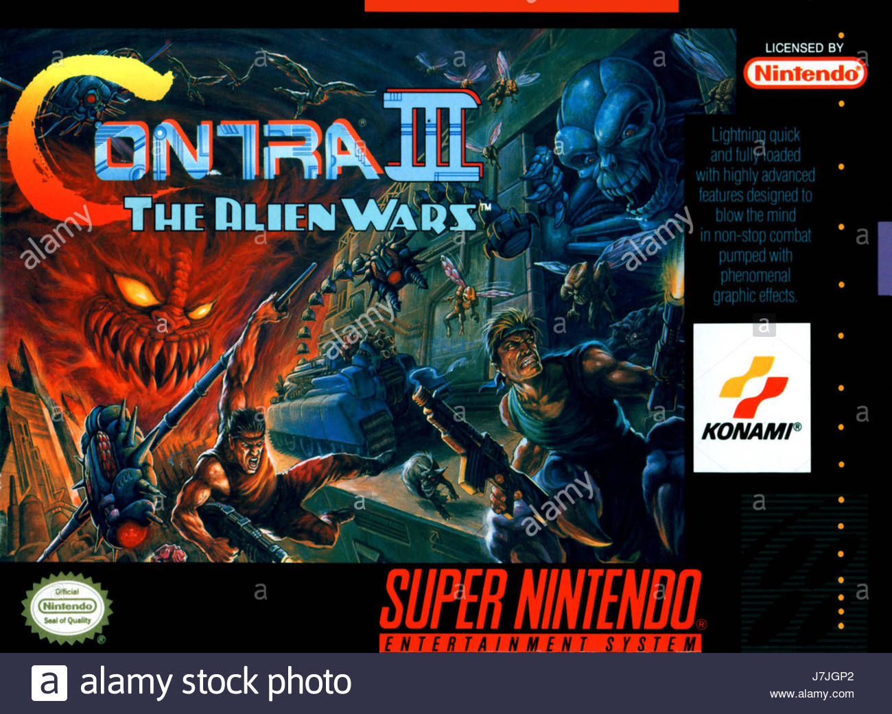 Contra 3 on SNES original box art photograph Stock Photo 142393834 Alamy
