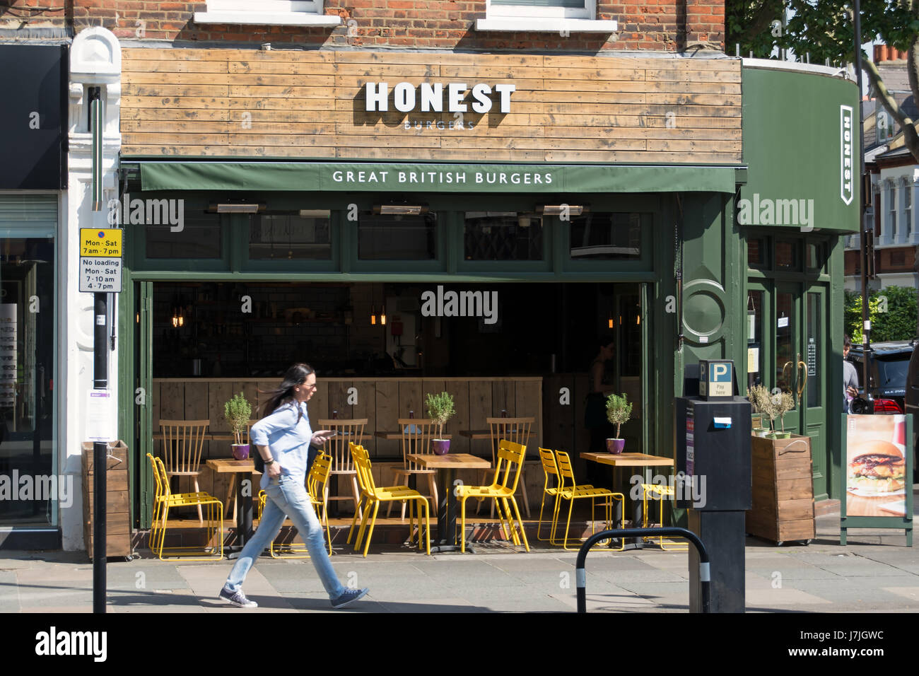 exterior of a branch of the honest burger chain, chiswick, london, england Stock Photo
