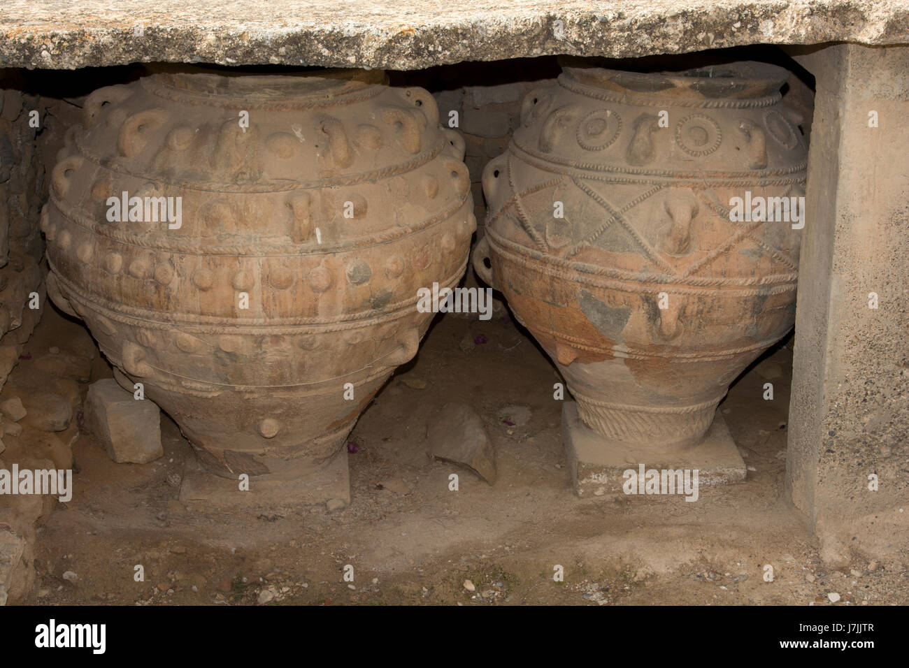 Phaistos was an Minoan palace and city iin southern central Crete with settlements starting around 4000 BC and lasting for around 4000 years. Stock Photo