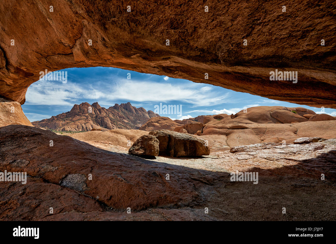 The Arch at Spitzkoppe, mountain landscape of granite rocks, Matterhorn of Namibia, Namibia, Africa Stock Photo