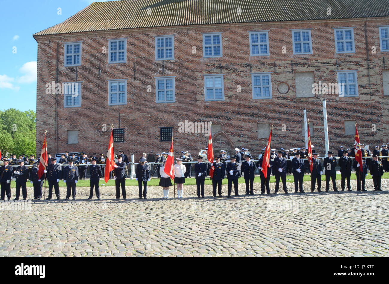 Sonderborg, Denmark - May 25, 2017: The international arrangement named Feuerwehr Sternfahrt 2017 in Sonderborg. Firebrigade orchestras arranged in fr Stock Photo