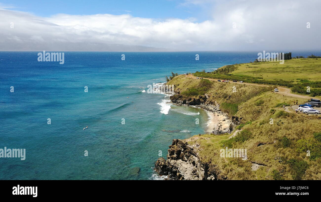 Honolua Bay on Maui Hawaii on the North West side of the island. A Surfers Paradise Stock Photo