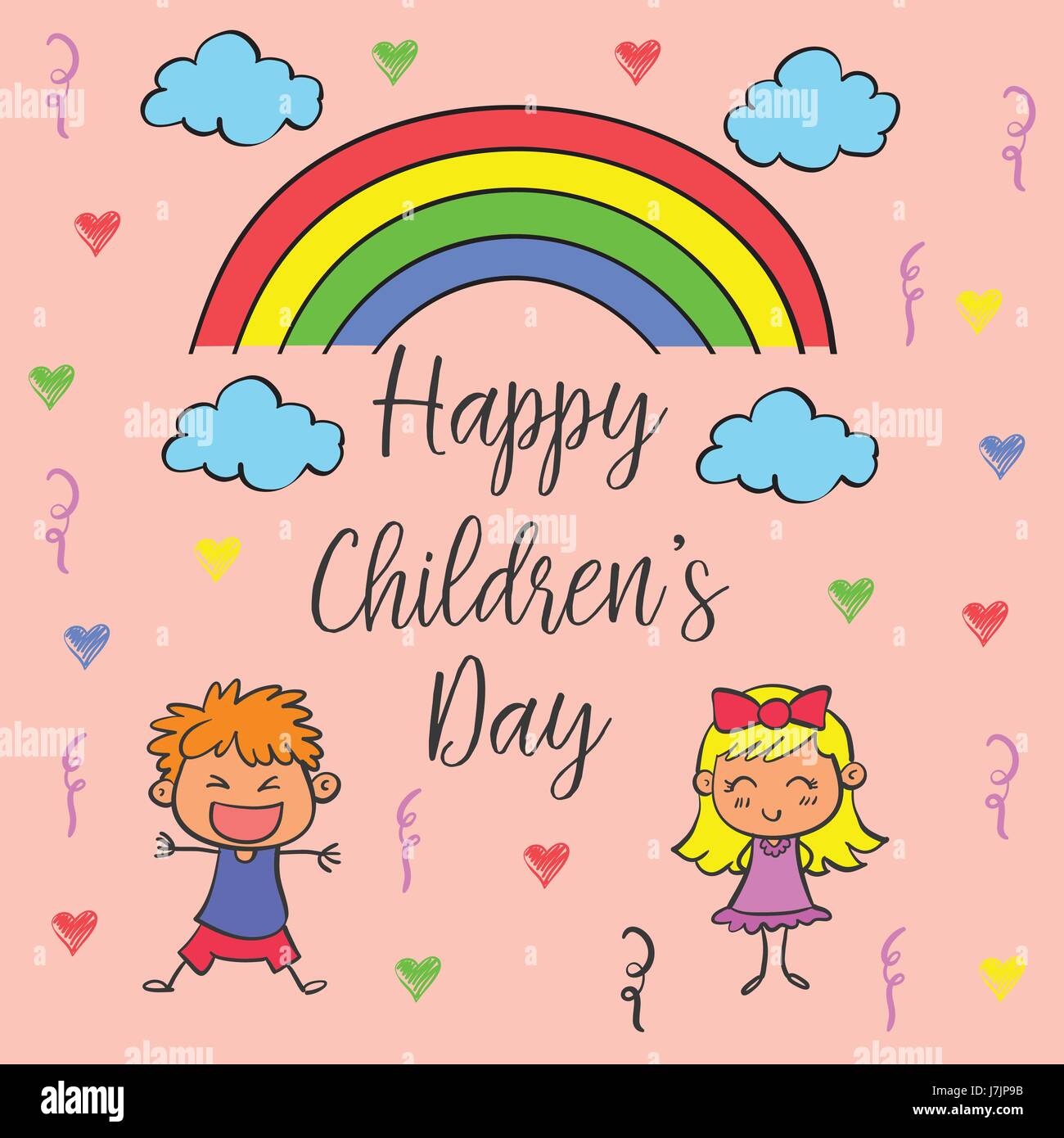 Children day theme with rainbow Stock Vector Image & Art Alamy