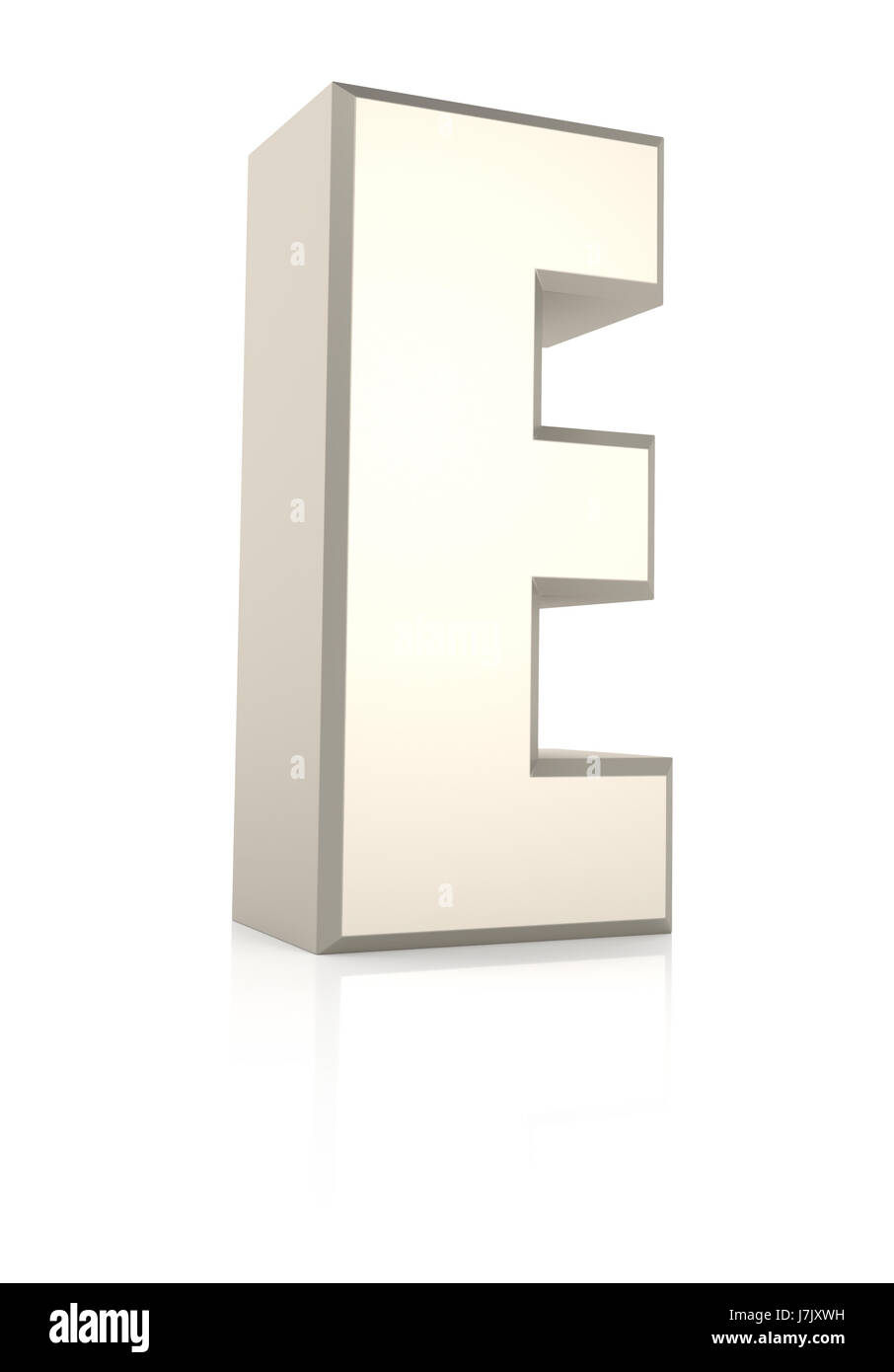 Letter E isolated on white background. 3d render Stock Photo - Alamy