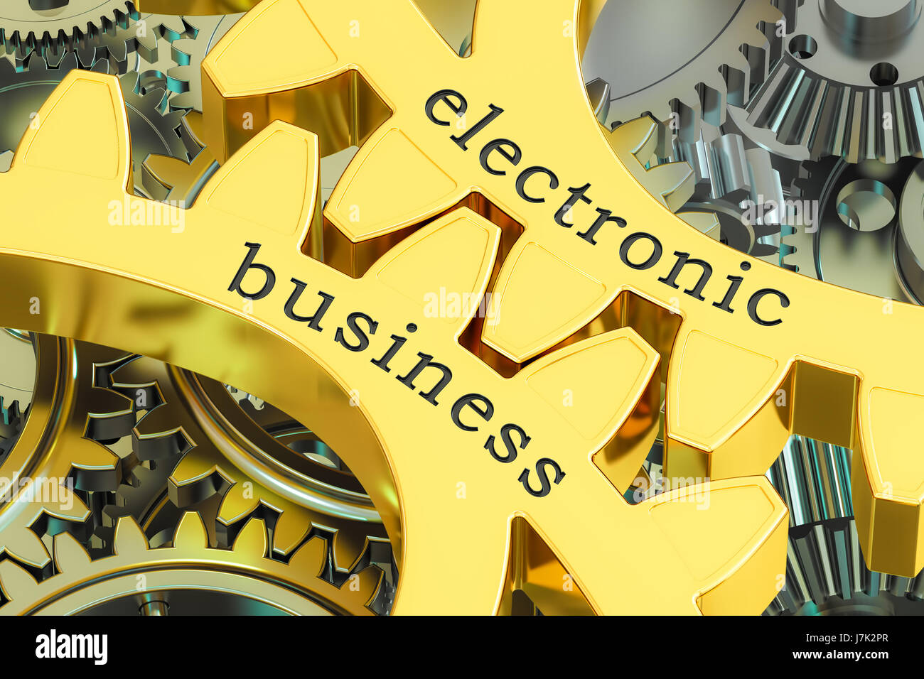 Electronic Business concept on the gears, 3D rendering Stock Photo Alamy