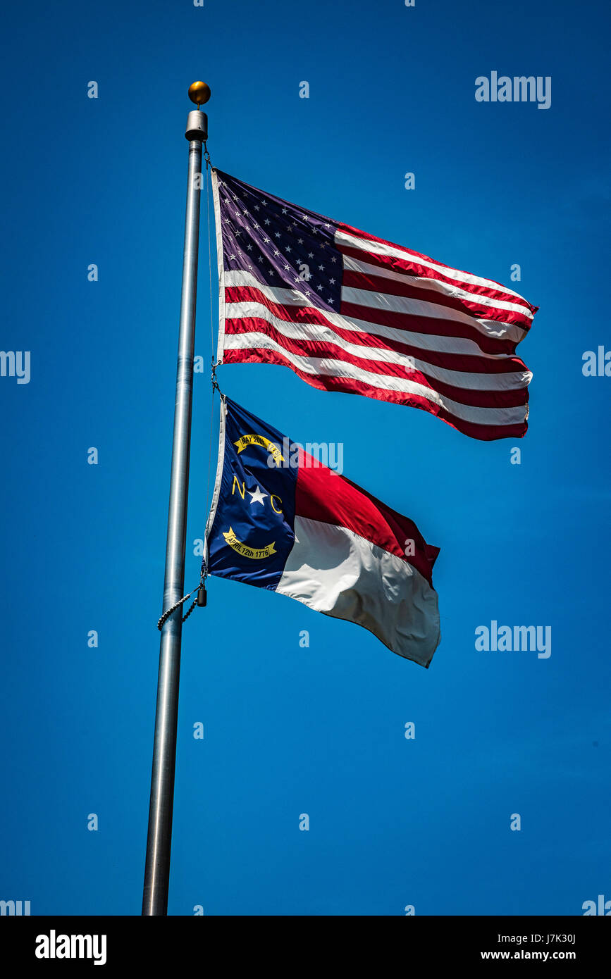 American and North Carolina State flags Stock Photo - Alamy