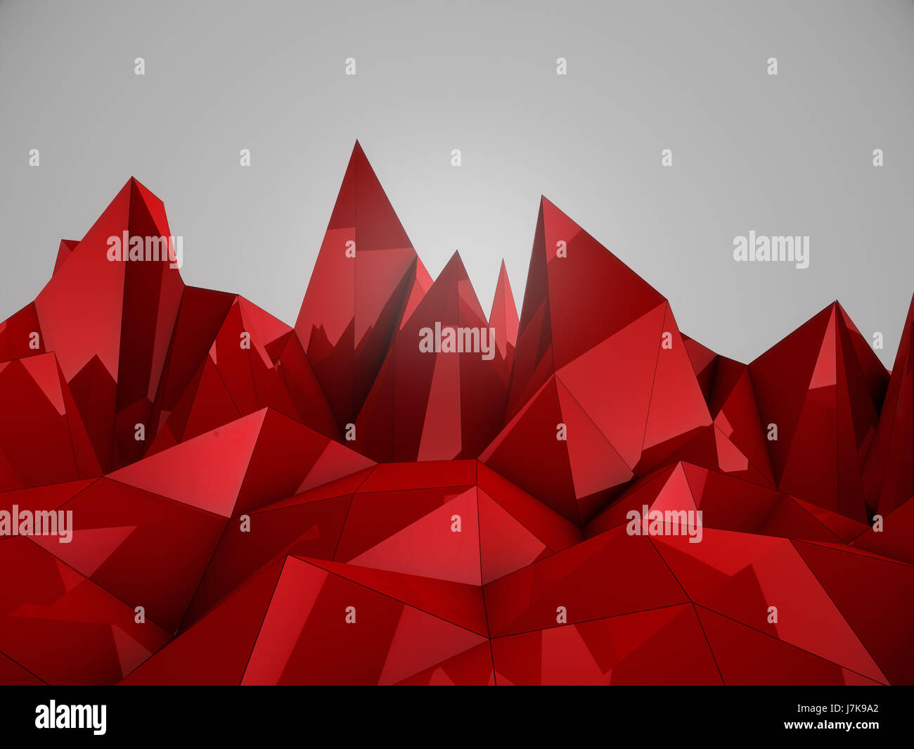 Abstract Polygonal Background in Red Stock Photo