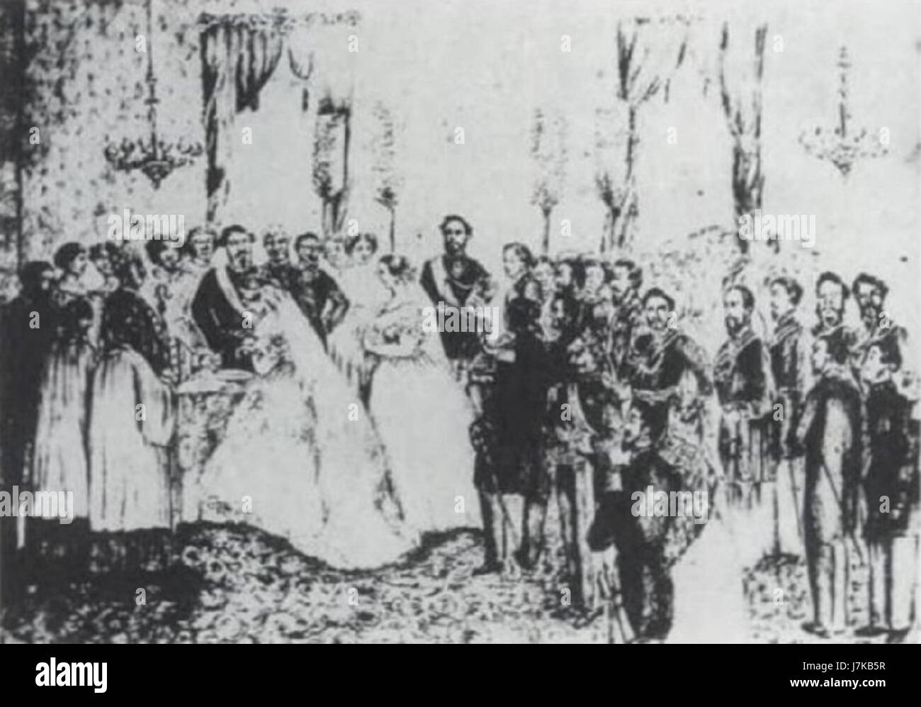 Baptisms of Queen Emma and King Kamehameha IV, 1862 Stock Photo