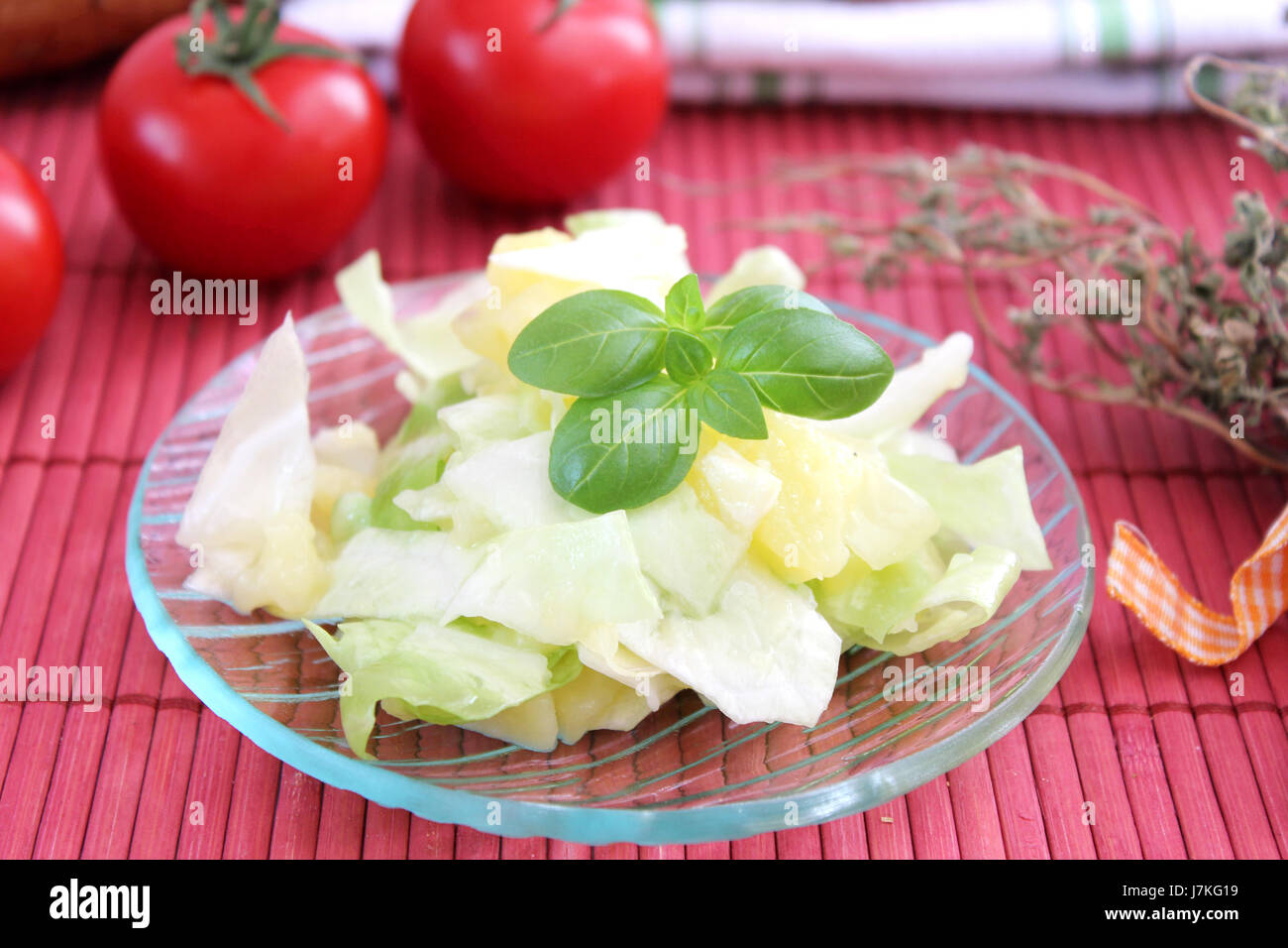 food aliment vegetable cabbage salad potatoes food aliment uncooked vegetarian Stock Photo