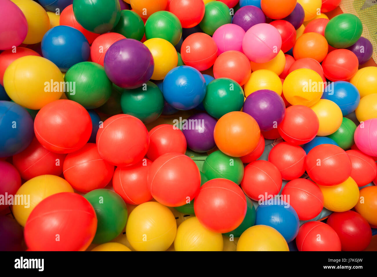 Variety Of Multicolored Ball Pit Balls Stock Photo Alamy
