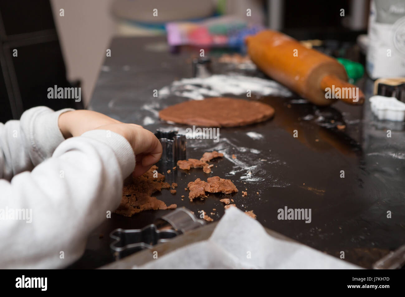 Young Child Learning To Bake Stock Photo Alamy