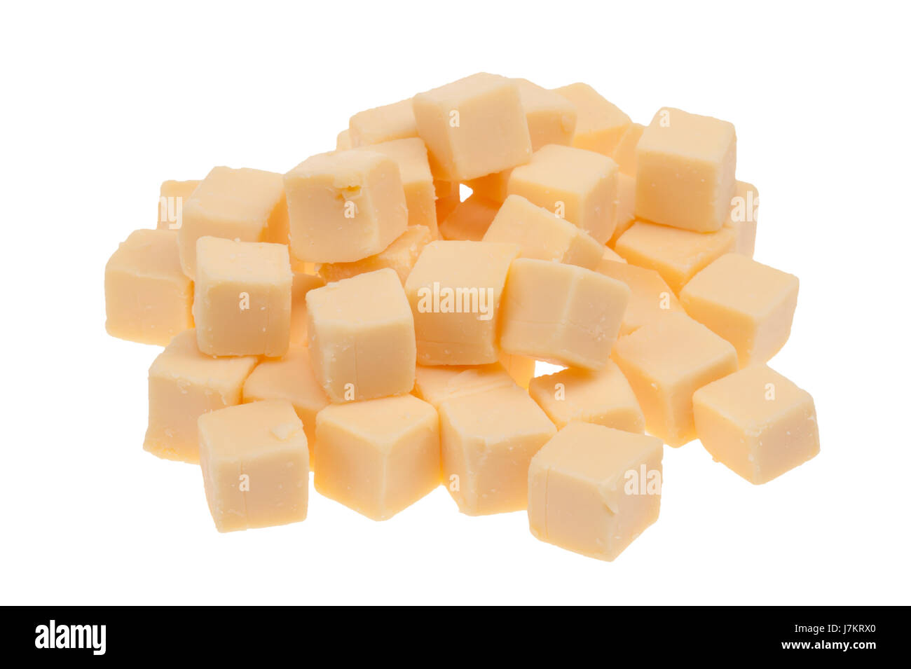 food aliment isolated cheese blocks dutch block snack white food aliment object Stock Photo