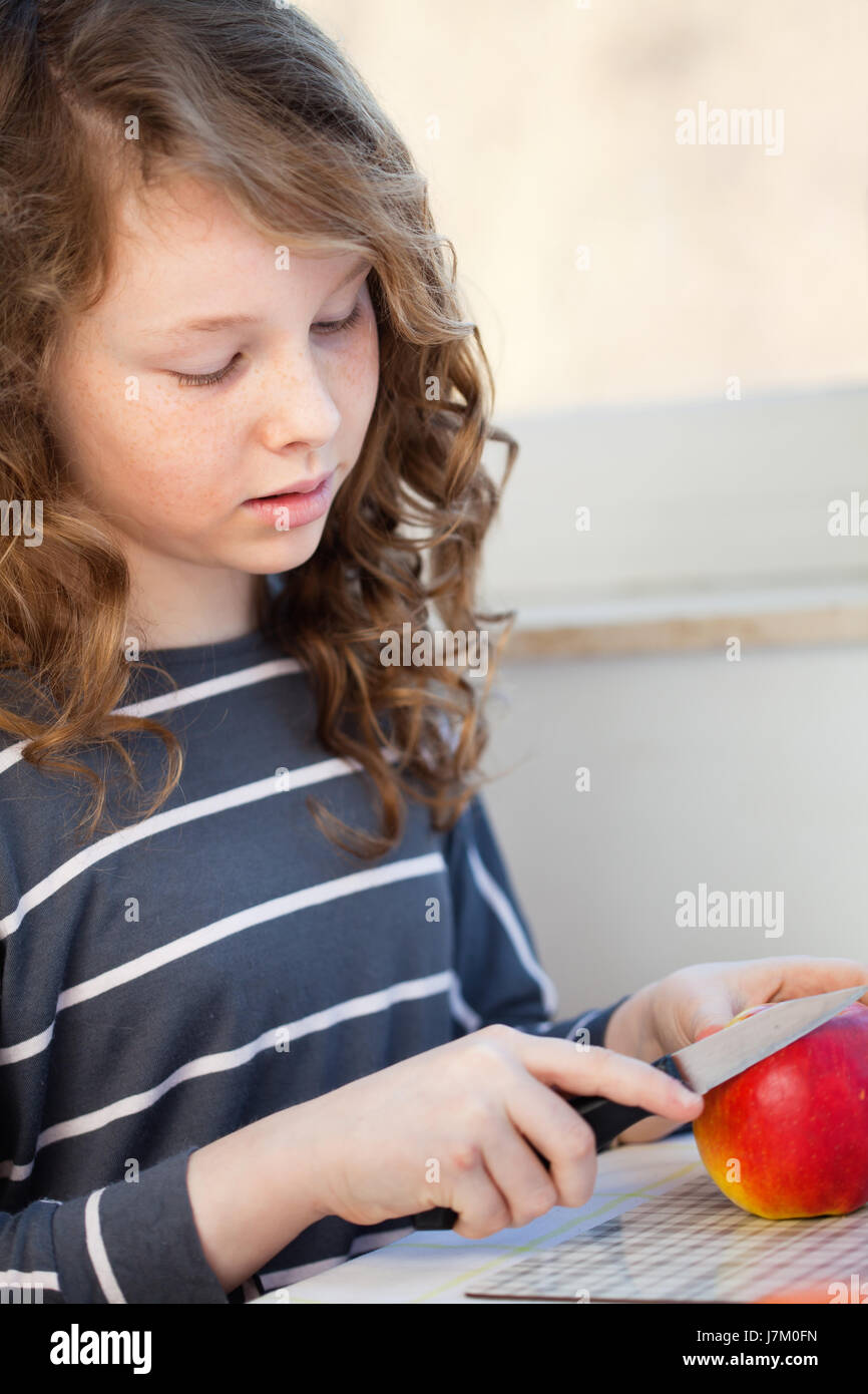 female teen window porthole dormer window pane person fruit kitchen cuisine Stock Photo Alamy