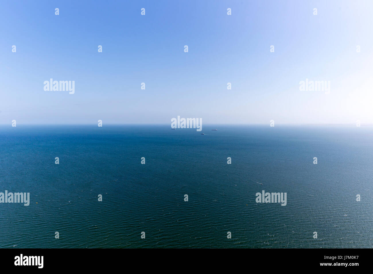 A vessel on the blue ocean. Stock Photo