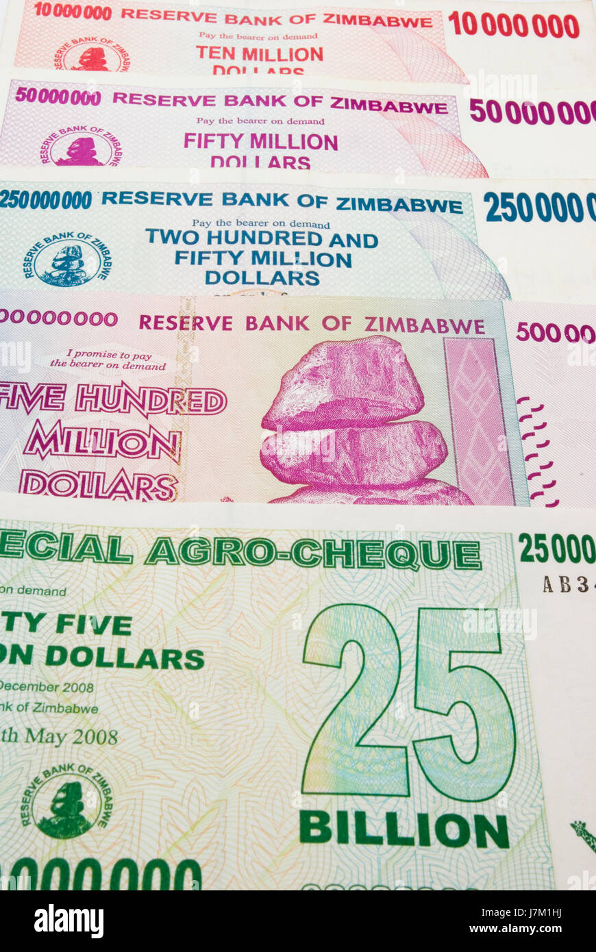 Zimbabwe Bank Notes Stock Photo