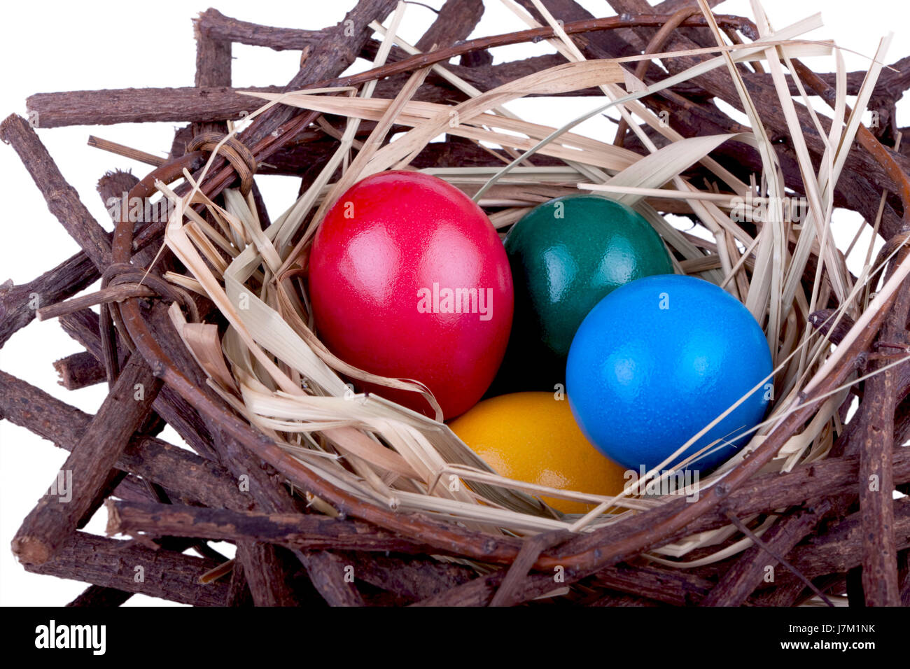 easter eggs in bird's nest Stock Photo - Alamy