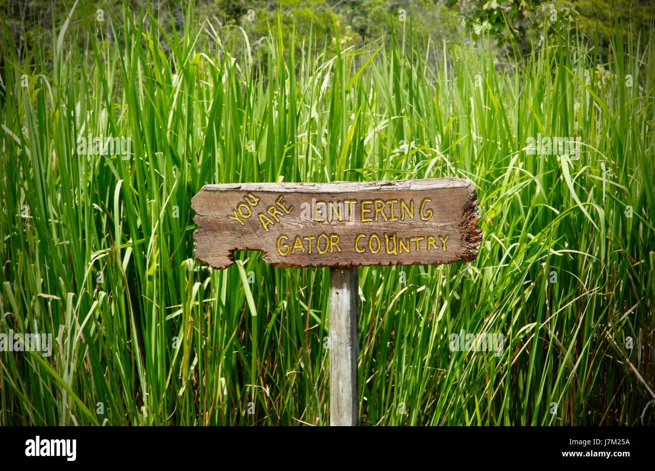 You Are Entering Gator Country Sign Stock Photo