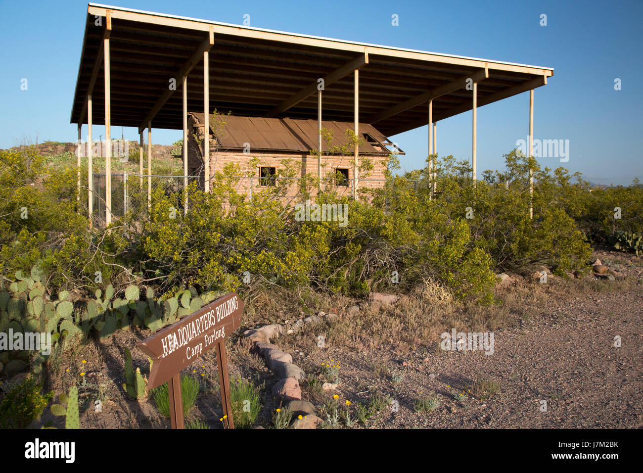 Columbus, New Mexico Camp Furlong headquarters at Pancho Villa State Park. The park preserves