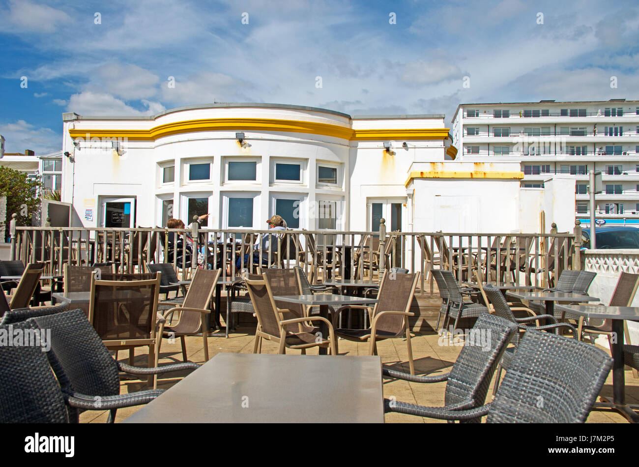 Bexhill Sussex Bar Cafe Front Beach Stock Photo Alamy