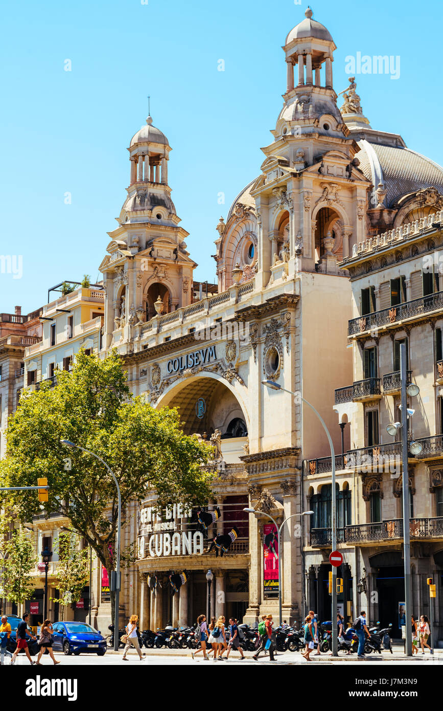 BARCELONA, SPAIN AUGUST 04, 2016 Opened in 1923 Coliseum or Cinema